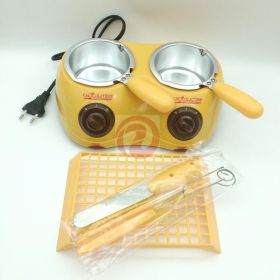 Double Furnace Electric Heating Chocolate Melting Pot Melting Furnace Diy Handmade Soap Essential Oil Soap Melting Furnace Melting Pot Factory Direct (Option: Yellow-EU)